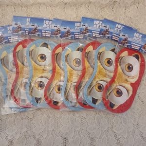 8 Ice Age Eye Mask Blue and Red Scrat Eyes from Continental Drift New in Package